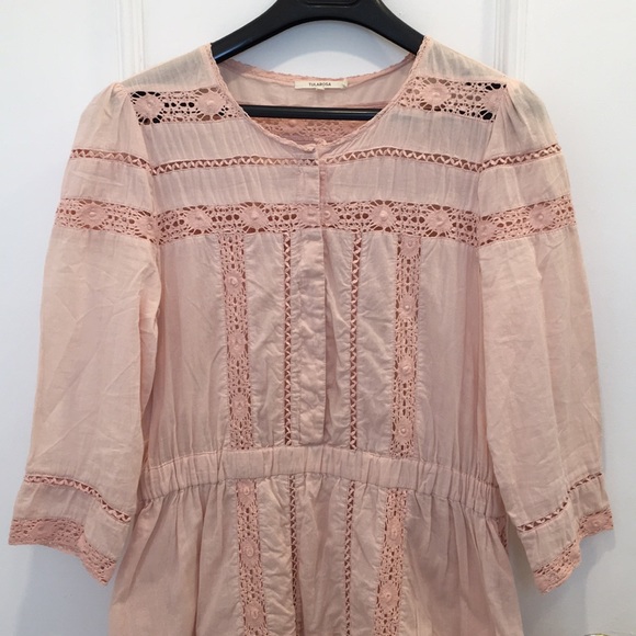 Tularosa Pink Embroidered Dress Size M - Picture 2 of 7